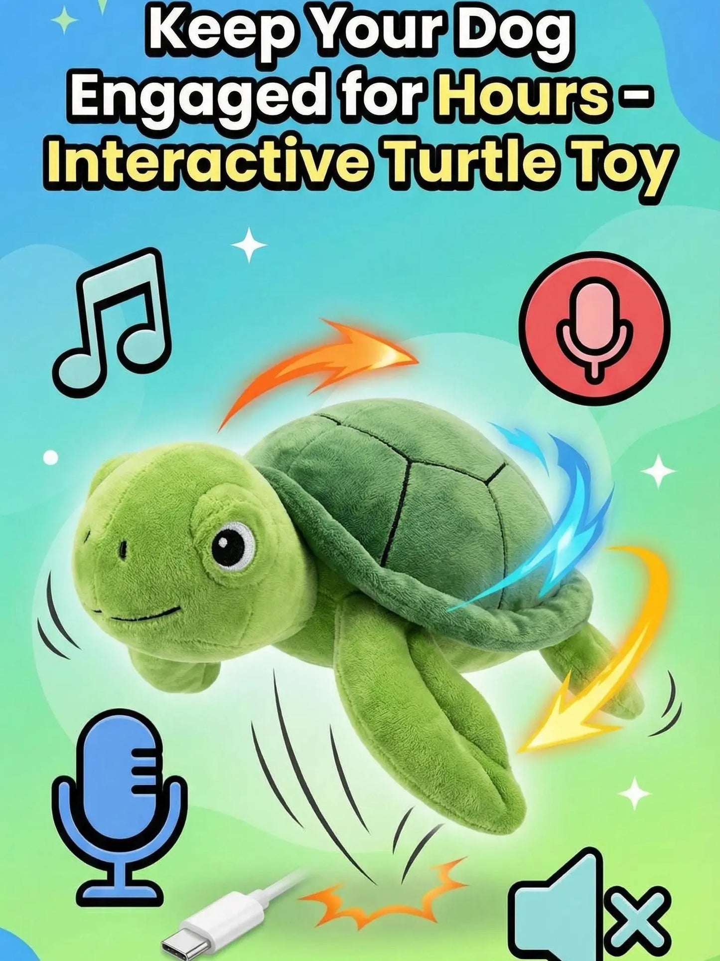 Motion Activated Interactive Dog Ball - Rechargeable Automatic Rolling Toy with Squeaker for Dogs and Cats of All Sizes, Durable Indoor and Outdoor Pet Entertainment