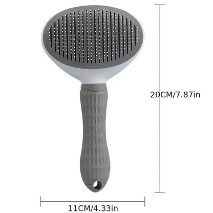 Pet Hair Removal Comb - Professional Grooming Brush and Deshedding Tool for Dogs and Cats with One-Click Cleaning Mechanism