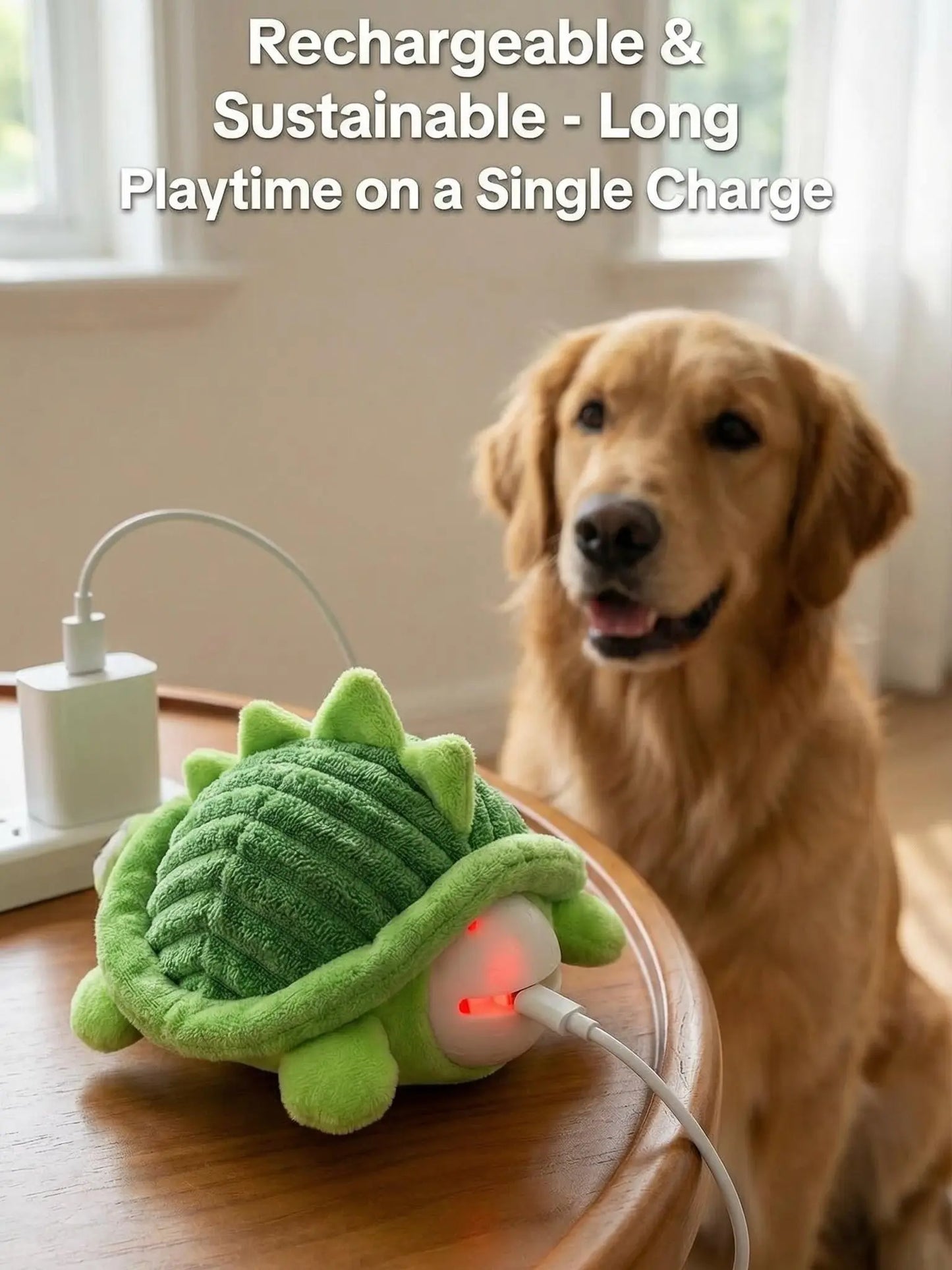 Motion Activated Interactive Dog Ball - Rechargeable Automatic Rolling Toy with Squeaker for Dogs and Cats of All Sizes, Durable Indoor and Outdoor Pet Entertainment