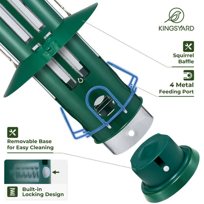Kingsyard Weight-Activated Metal Bird Feeder with Squirrel Protection and 3Lb Capacity for Backyard Birdwatching