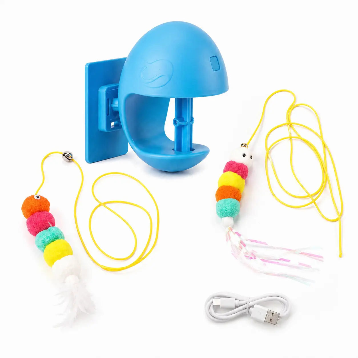 Automatic Cat Toy for Indoor Cats, Wall Mounted Interactive Teaser, Rechargeable Electric Cat Toy with Auto Rebound, Hands-Free Play