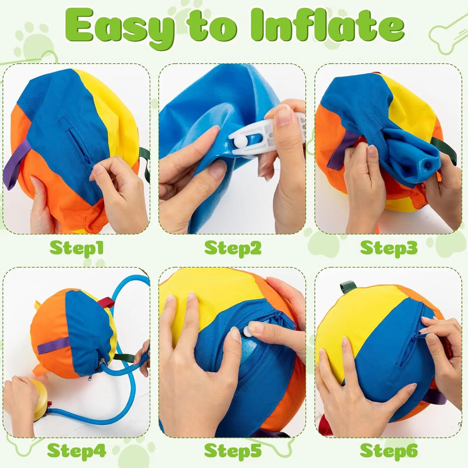 Explorinox 9.8In Heavy-Duty Herding Ball for Dogs with Anti-Burst Core & Dog-Friendly Handles Jumbo Size 25Cm Diameter Perfect for Active Play Exercise