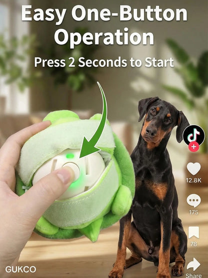 Motion Activated Interactive Dog Ball - Rechargeable Automatic Rolling Toy with Squeaker for Dogs and Cats of All Sizes, Durable Indoor and Outdoor Pet Entertainment