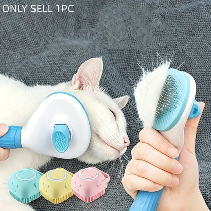 Pet Hair Removal Comb - Professional Grooming Brush and Deshedding Tool for Dogs and Cats with One-Click Cleaning Mechanism