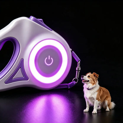 Pawzseek LED Retractable Dog Leash for Safe Nighttime Walks