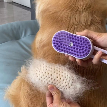 Pet Electric Spray Comb for Cats and Dogs - One-Key Spray Hair Removal and Massage Brush
