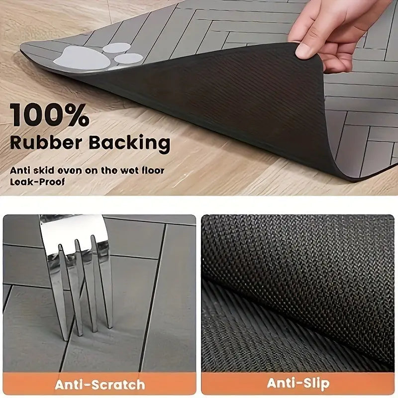 Customizable Non-Slip Pet Feeding Mat, Quick-Dry, Waterproof, Bone Shape Design, Easy Clean, Durable And, Ideal Gift for Pet Lovers
