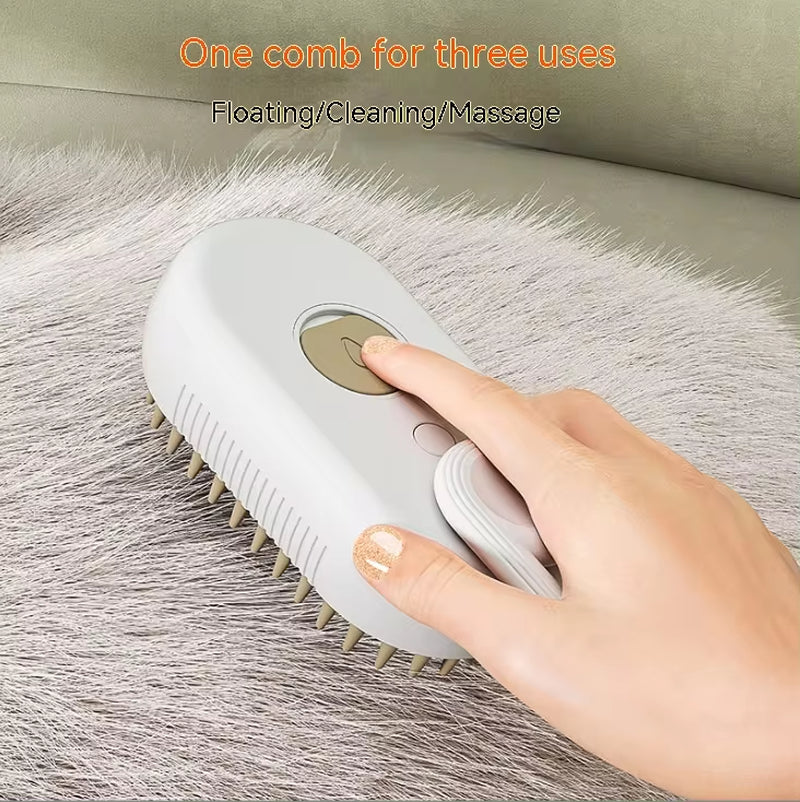 Pet Electric Spray Comb for Cats and Dogs - One-Key Spray Hair Removal and Massage Brush