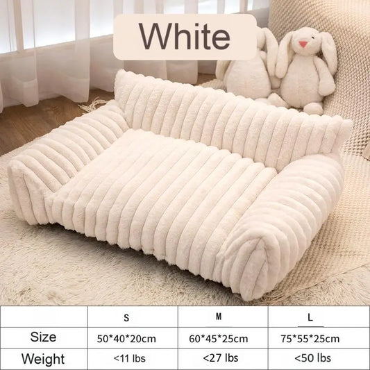 Premium Fluffy Fleece Pet Sofa Bed - 4 Stylish Designs, Thick Mat, Washable Cover, Cozy Indoor & Outdoor Use for Dogs and Cats