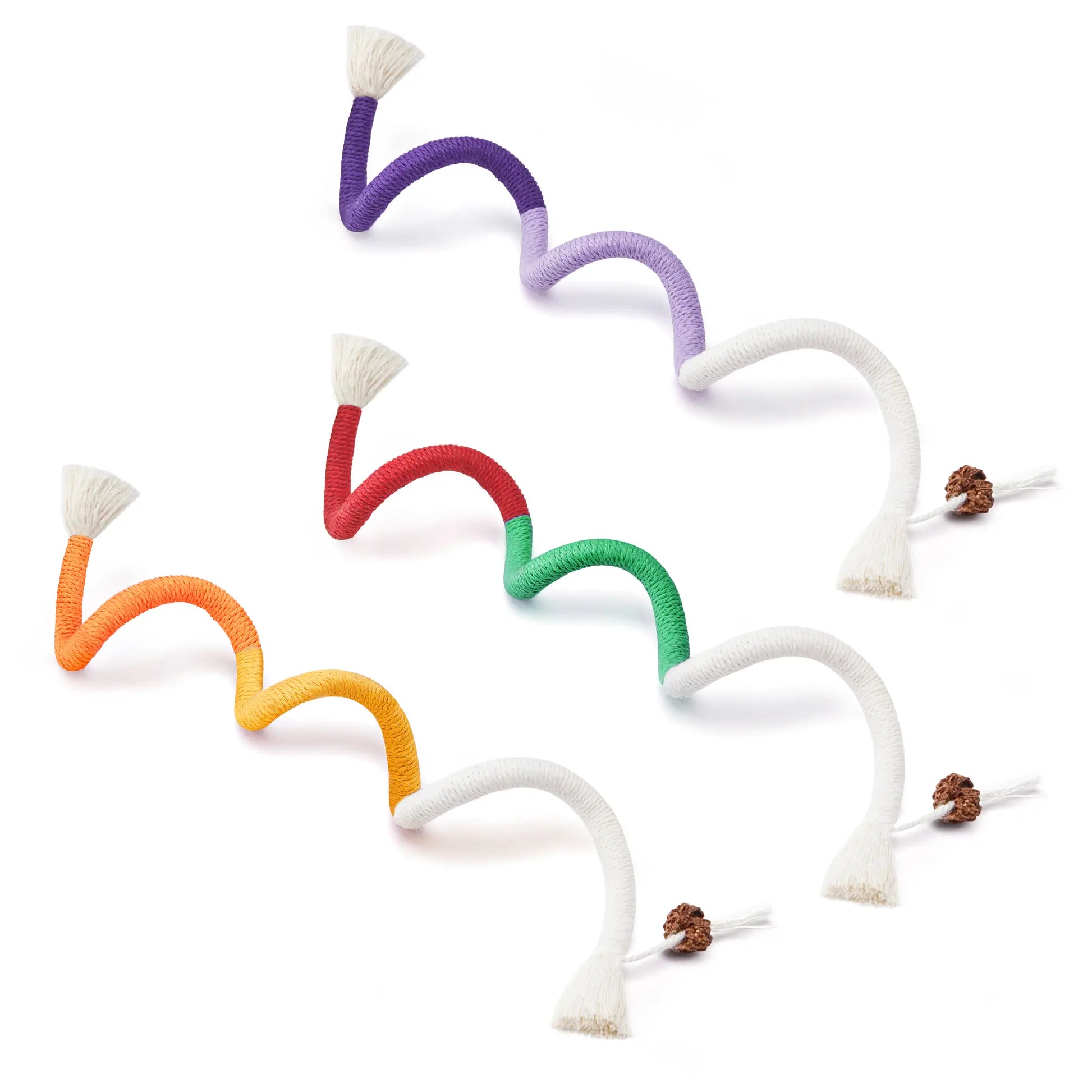 Potaroma Set of 3 Cat Chew Ropes - Dental Care and Calming Interactive Toys for Indoor Kittens