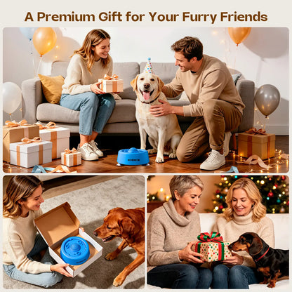 Normon Suction Base Slow Feeder Dog Bowl - No-Spill Lick Bowl for Bone Broth, Yogurt, and Liquid Treats - Rolling Ball Feeding Bowl for Puppies and Dogs of All Sizes
