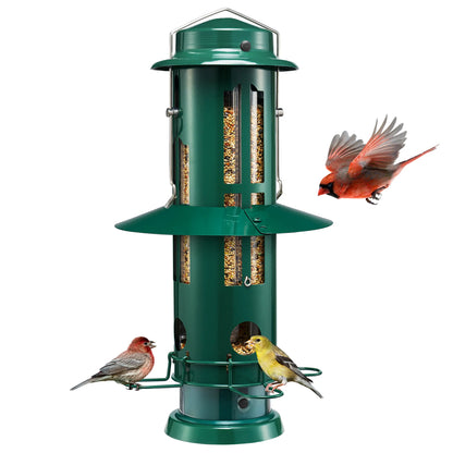 Kingsyard Weight-Activated Metal Bird Feeder with Squirrel Protection and 3Lb Capacity for Backyard Birdwatching