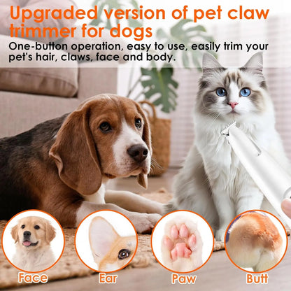 Dog Grooming Kit - Low Noise Paw Grooming: Paw Trimmers Vs. Face Trimmers,Rechargeable Cordless Clippers for Thick Matted Curly Hair, Professional Pet Shaver for Dogs & Cats at Home