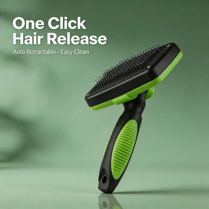 Self-Cleaning Pet Slicker Brush with One-Click Release for Dog and Cat Grooming