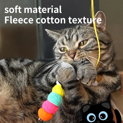 Automatic Cat Toy for Indoor Cats, Wall Mounted Interactive Teaser, Rechargeable Electric Cat Toy with Auto Rebound, Hands-Free Play