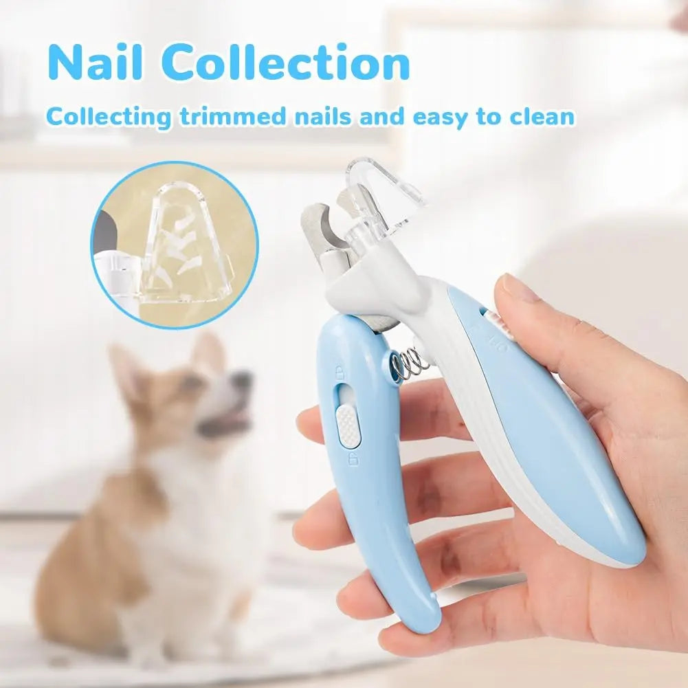 LED Pet Nail Clippers Cat Nails Clipper Dog Paw Claw Trimmer Pet Grooming Scissors LED Light the Quick Easy to See the Bloodline for Dog Cat Rabbit Birds Sharp Stainless Steel Blades