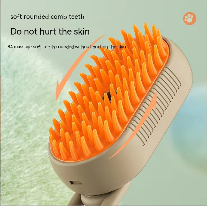 Pet Electric Spray Comb for Cats and Dogs - One-Key Spray Hair Removal and Massage Brush