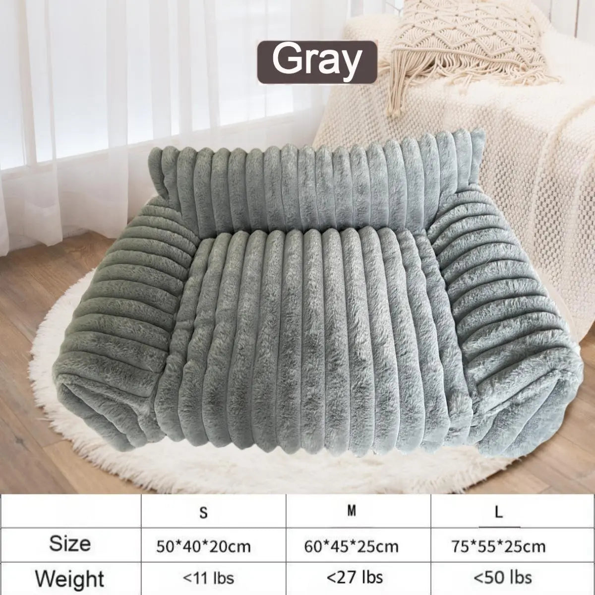 Premium Fluffy Fleece Pet Sofa Bed - 4 Stylish Designs, Thick Mat, Washable Cover, Cozy Indoor & Outdoor Use for Dogs and Cats