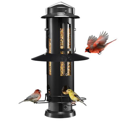 Kingsyard Weight-Activated Metal Bird Feeder with Squirrel Protection and 3Lb Capacity for Backyard Birdwatching