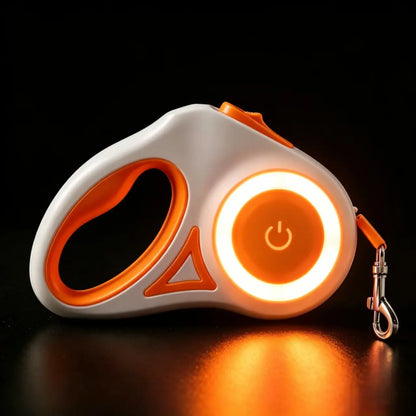 Pawzseek LED Retractable Dog Leash for Safe Nighttime Walks