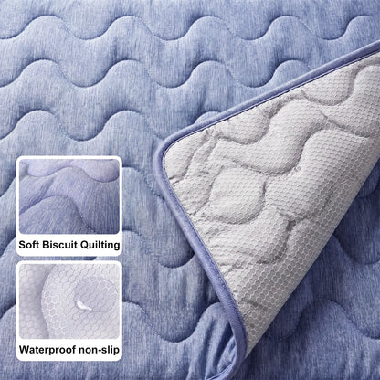 Cooling Mat for Large Dogs, Q-MAX > 0.45 Thick & Durable Pet Cooling Pad, No Gel No Electric Safety Dog Blanket, Washable Non-Slip Summer Crate Bed