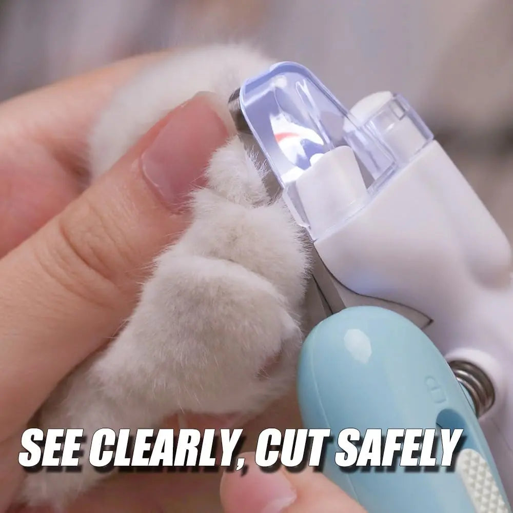 LED Pet Nail Clippers Cat Nails Clipper Dog Paw Claw Trimmer Pet Grooming Scissors LED Light the Quick Easy to See the Bloodline for Dog Cat Rabbit Birds Sharp Stainless Steel Blades